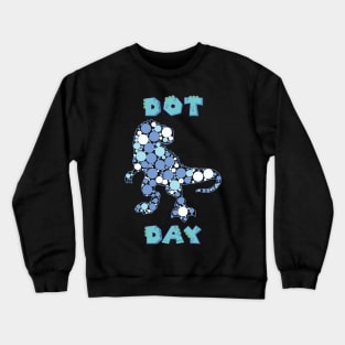 International Dot Day Blue Polka Dot T Rex Dinosaur Kids Crewneck Sweatshirt